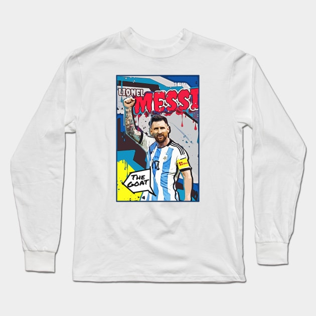 Messi a real goat Long Sleeve T-Shirt by elmejikono